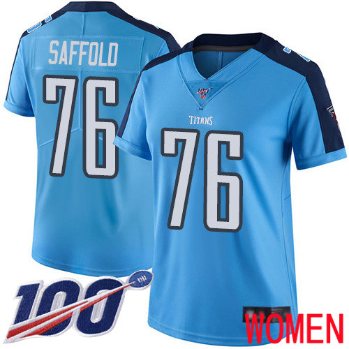 Tennessee Titans Limited Light Blue Women Rodger Saffold Jersey NFL Football 76 100th Season Rush Vapor Untouchable